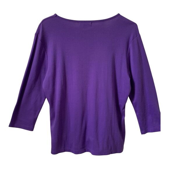 Women's Halloween T-Shirt LARGE Purple Haunted House Beaded Sequins Long Sleeve - Picture 11 of 16